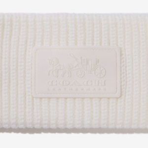 COACH Headband Cable Knit Winter White